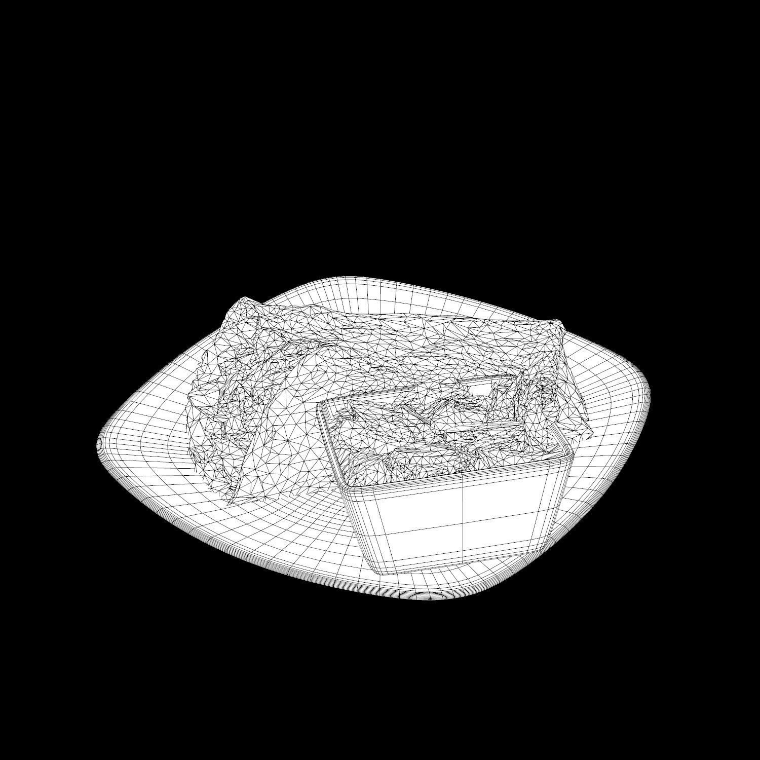 Cheese steak Low-poly 3D model_13