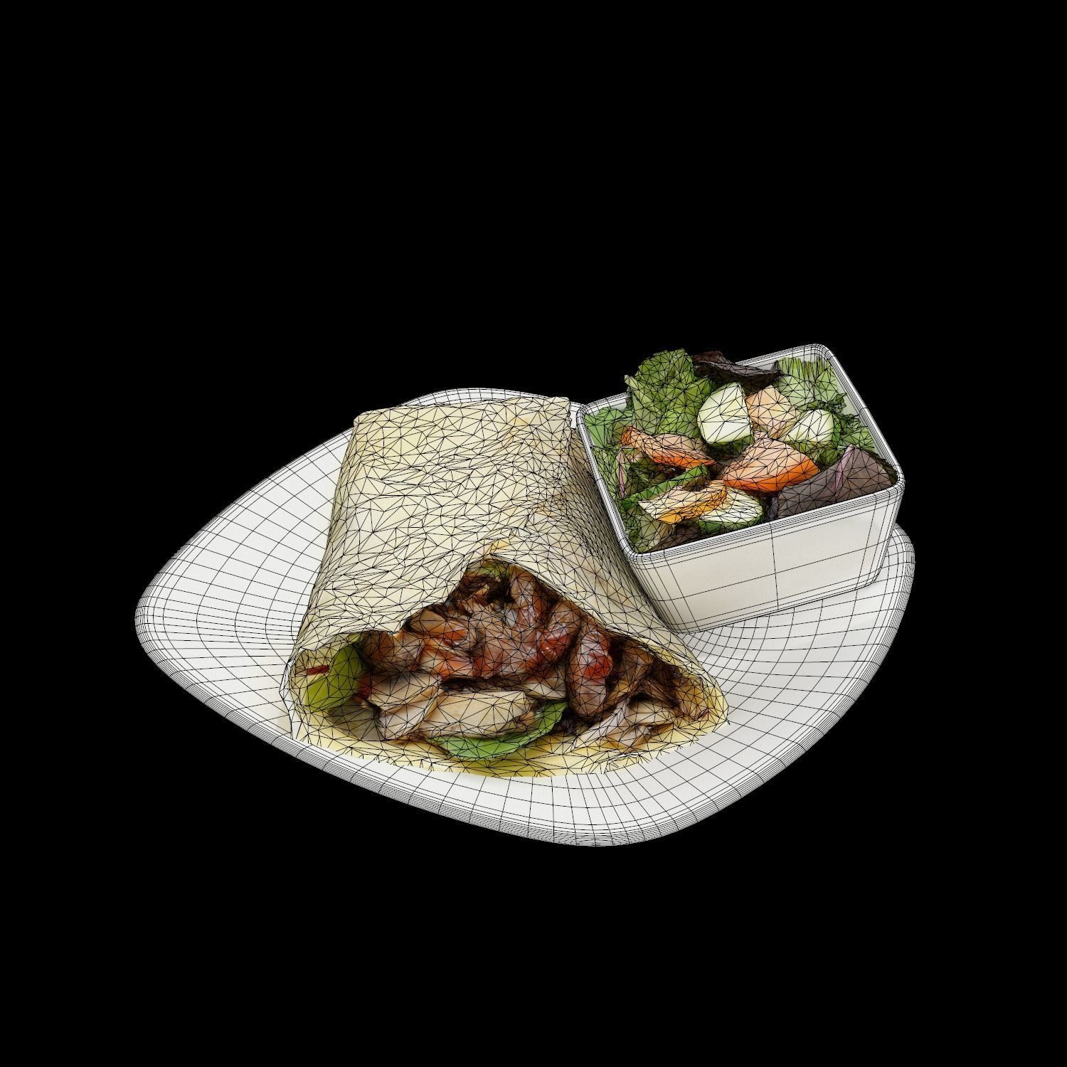 Cheese steak Low-poly 3D model_8