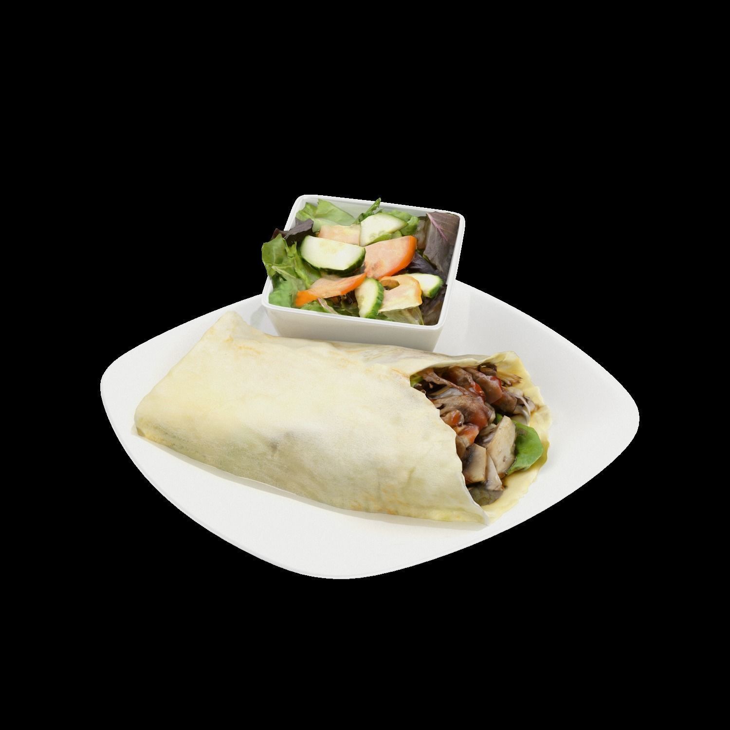 Cheese steak Low-poly 3D model_5