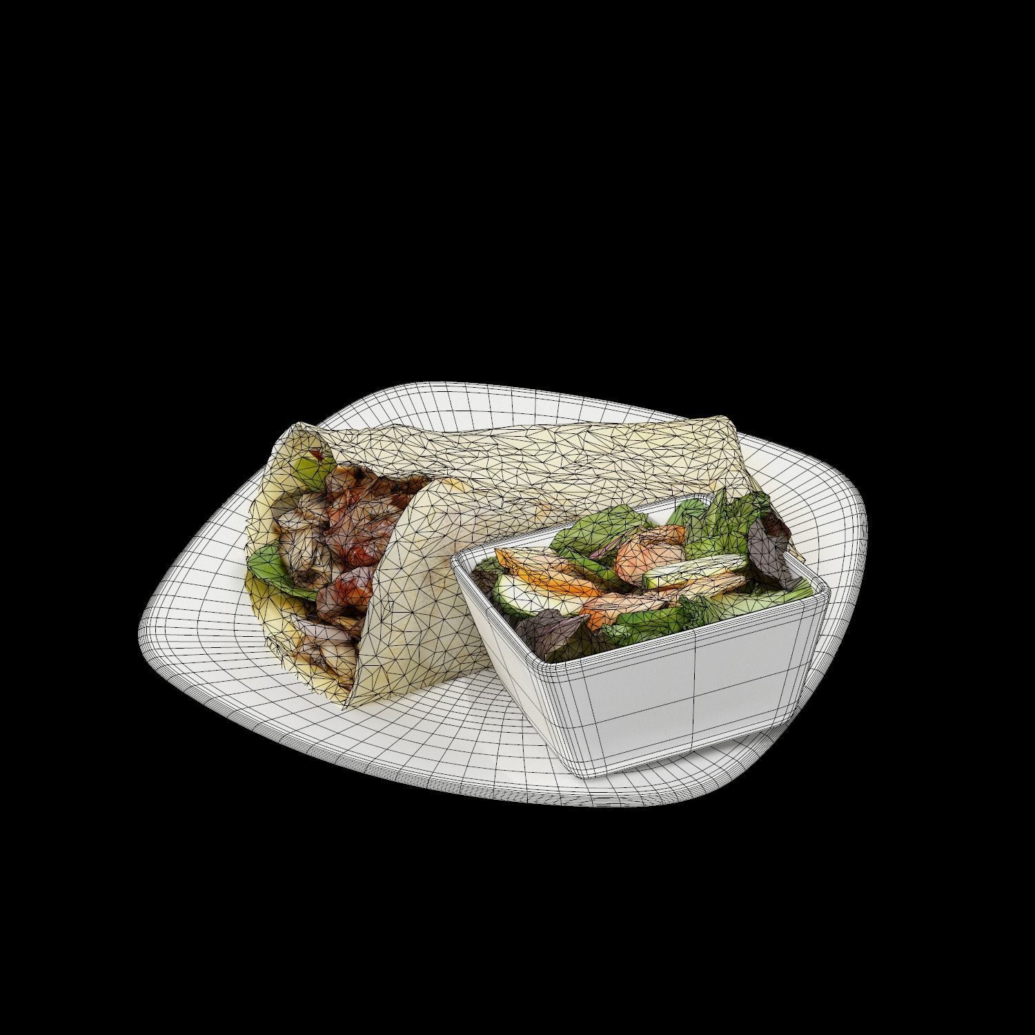 Cheese steak Low-poly 3D model_7