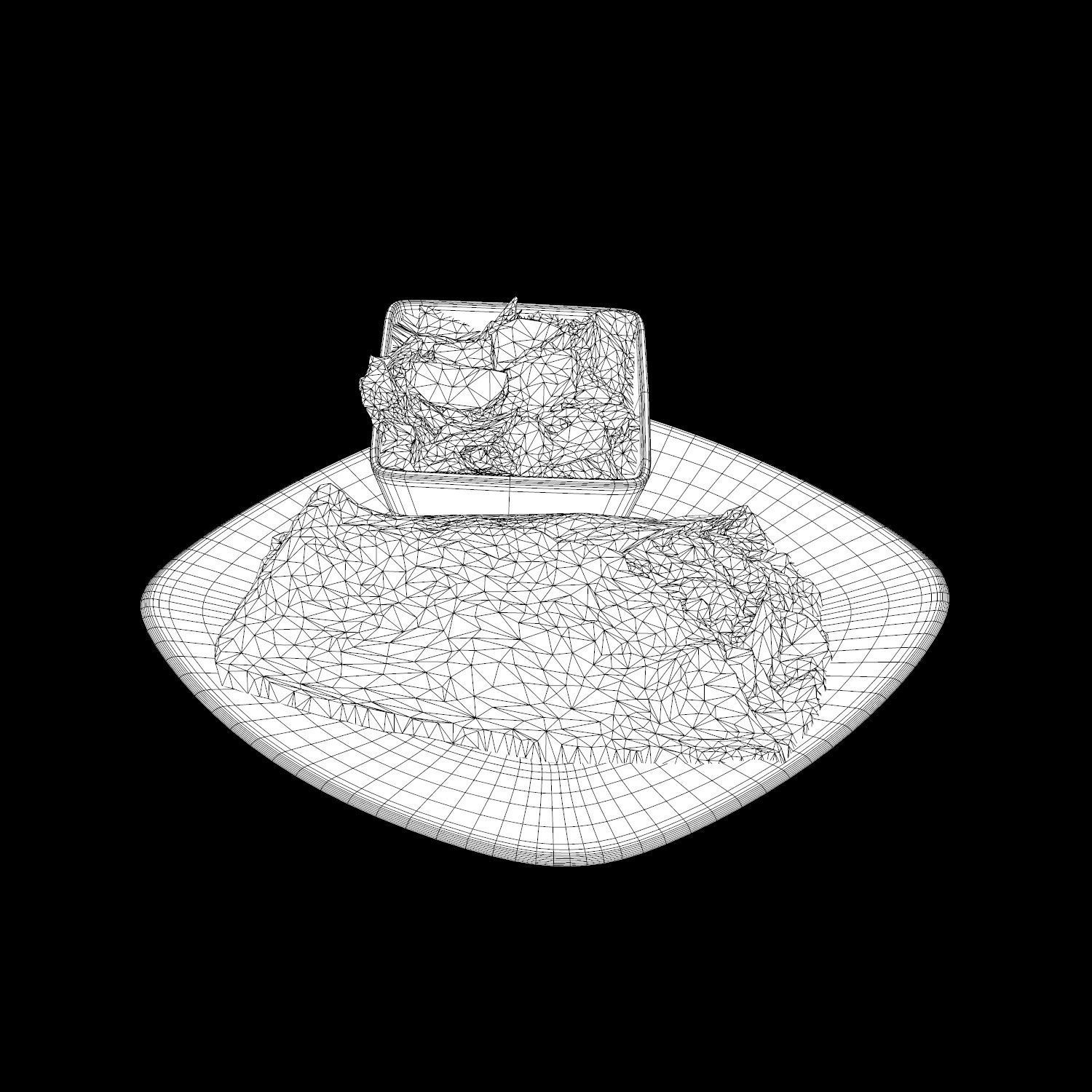 Cheese steak Low-poly 3D model_15