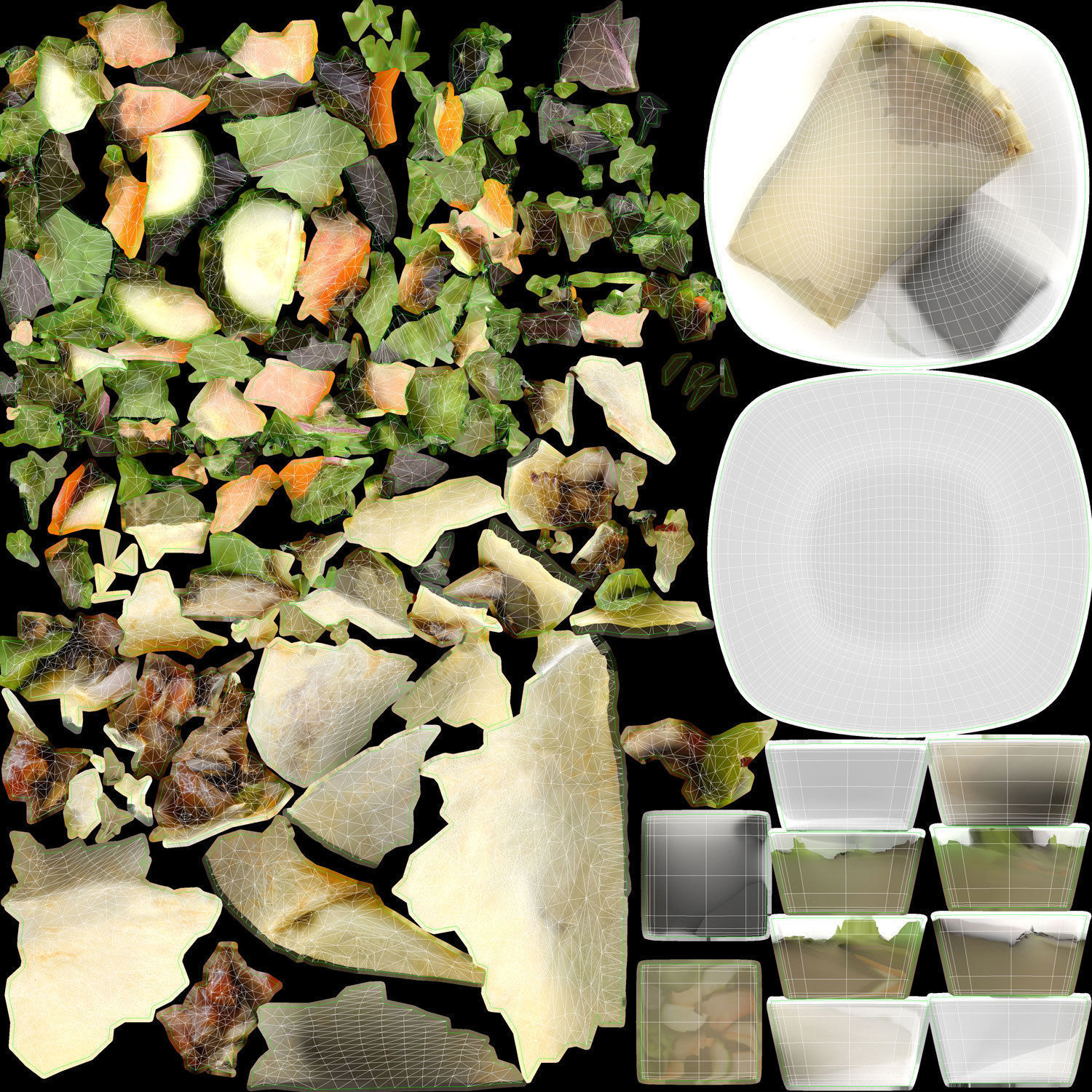 Cheese steak Low-poly 3D model_11