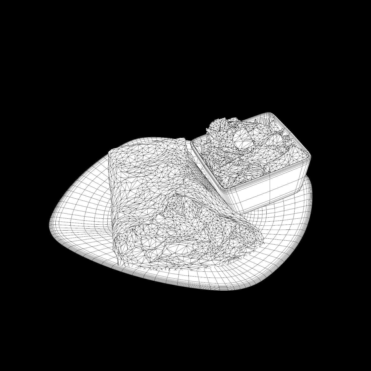 Cheese steak Low-poly 3D model_14