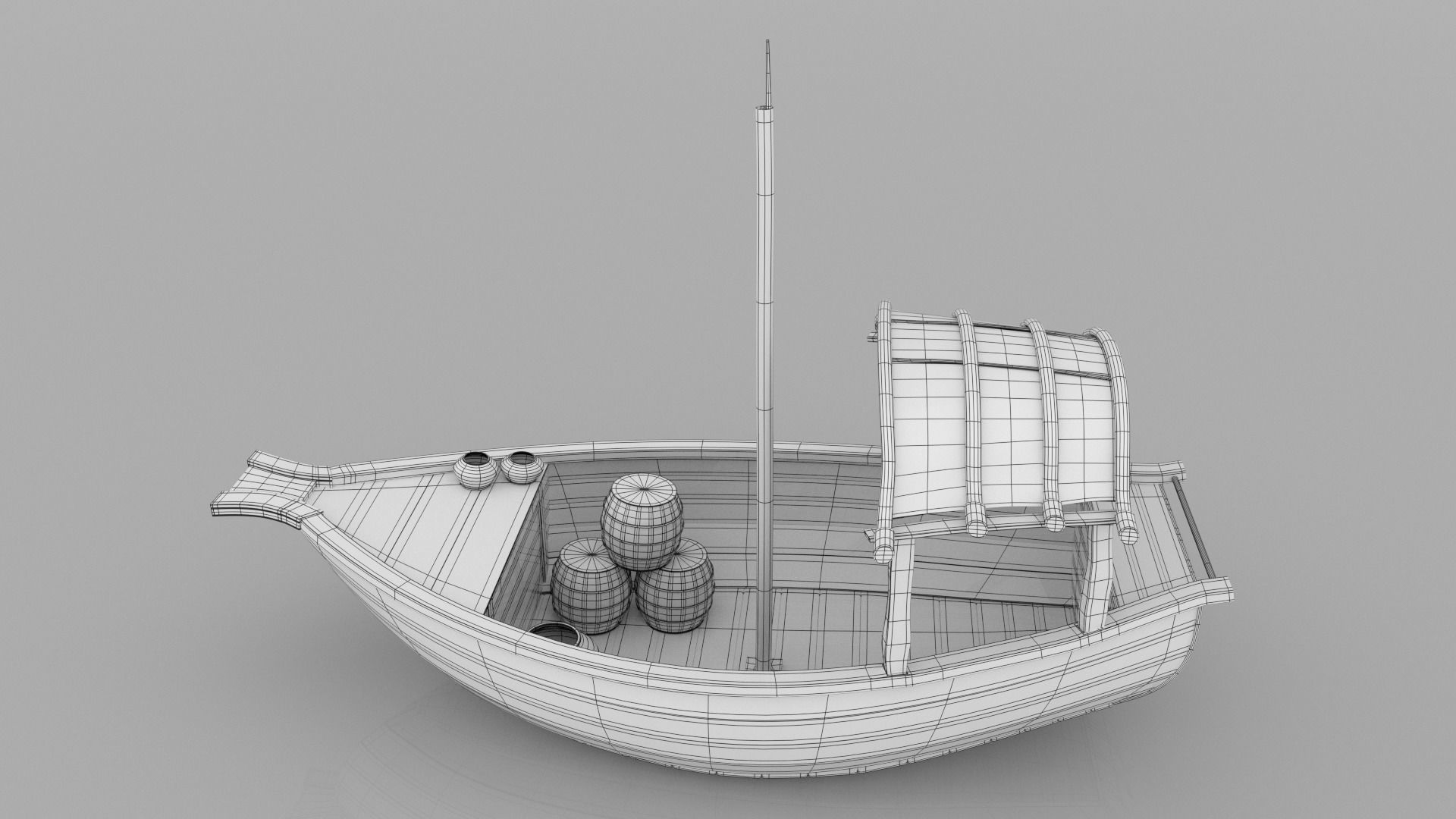 ship cartoon Low-poly 3D model_2