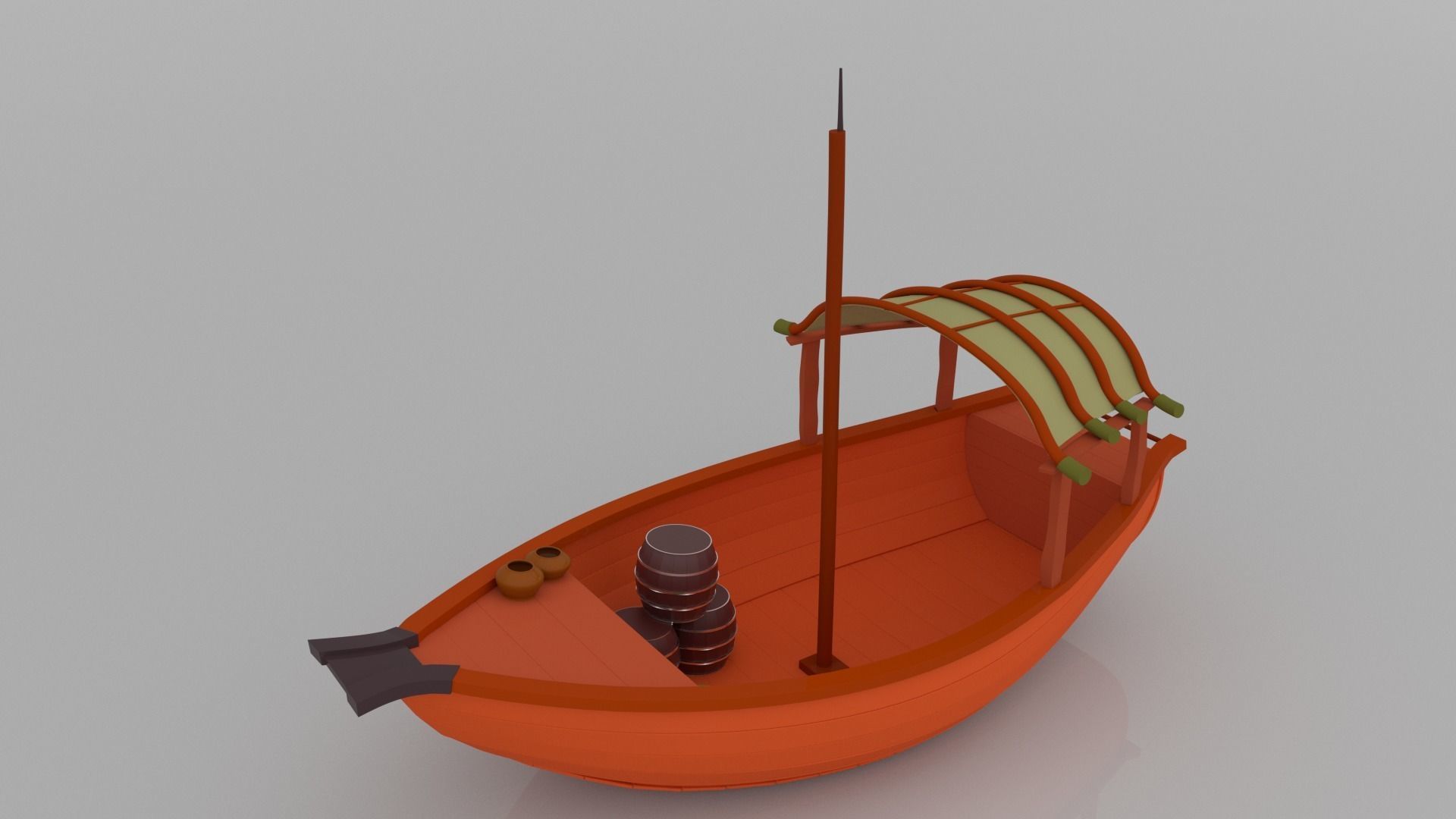 ship cartoon Low-poly 3D model_1