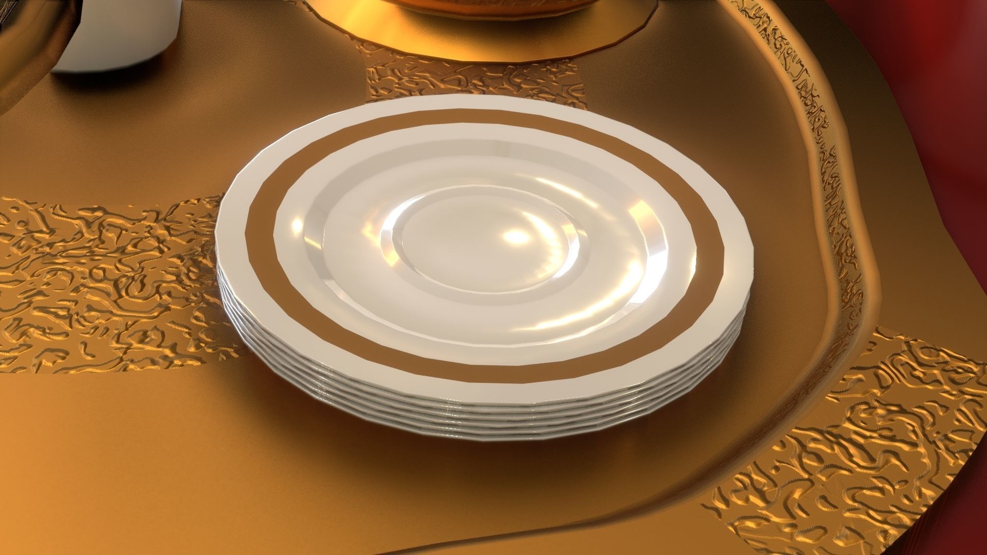 16 Piece Persian Tea Set 3D model_4