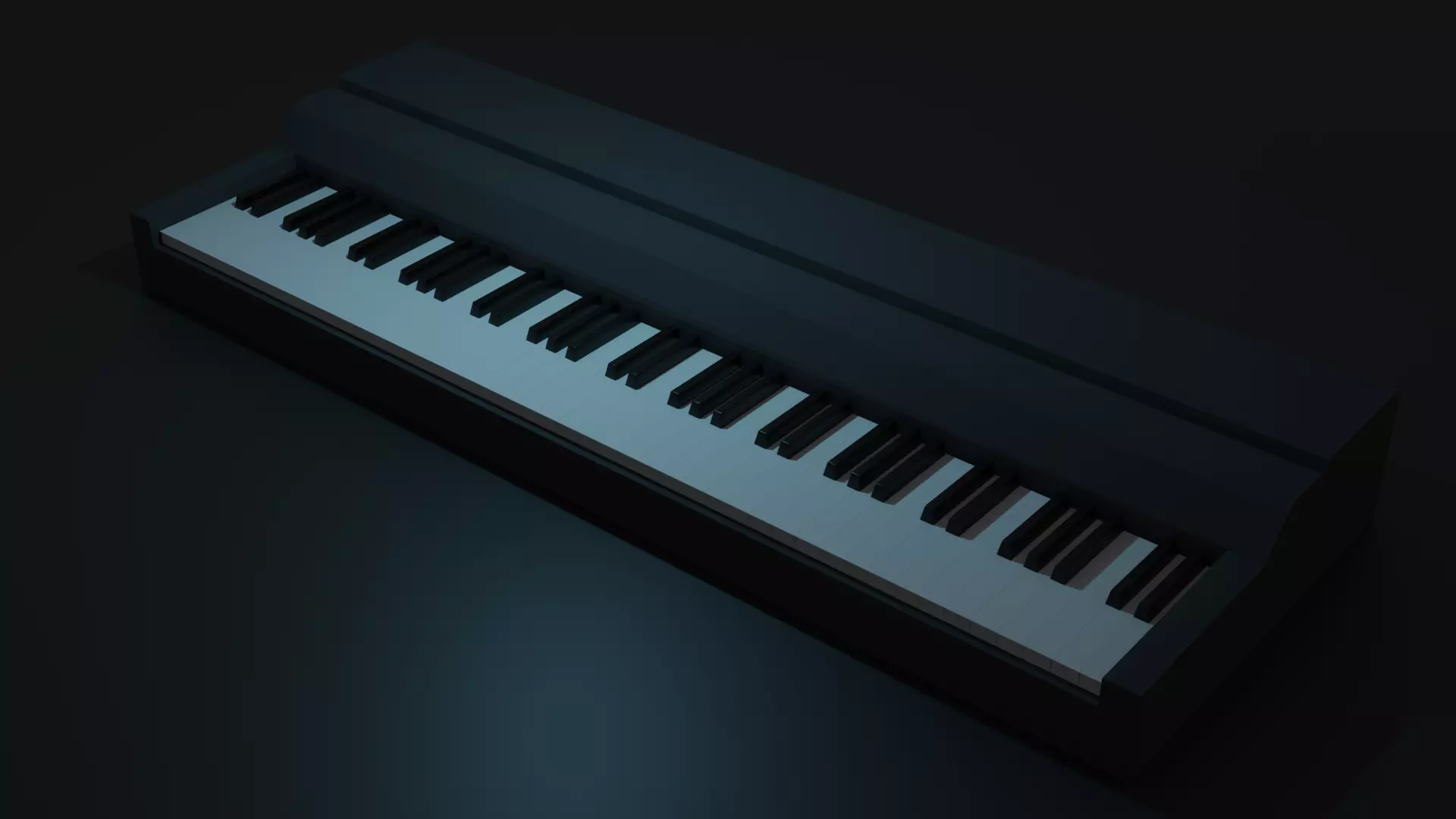 Piano Keyboard Low-poly 3D model_0
