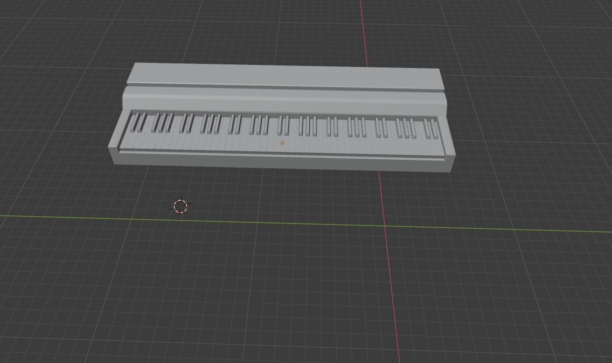 Piano Keyboard Low-poly 3D model_2