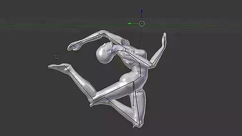 Arialist 3D Model woman jumping in air
