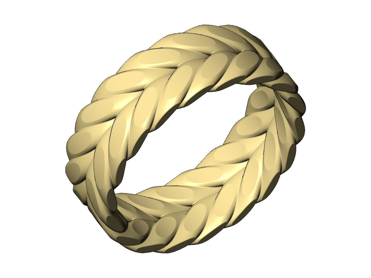 Wide double row faceted wire band Us sizes 6to11 3D print model_7