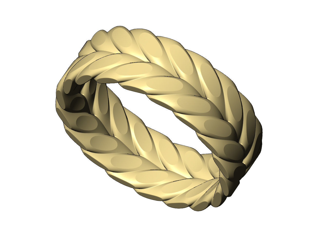 Wide double row faceted wire band Us sizes 6to11 3D print model_4