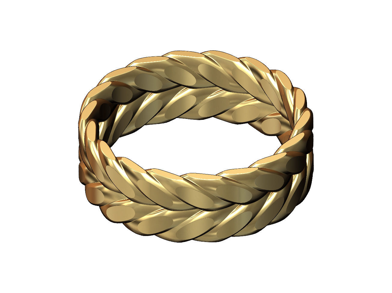 Wide double row faceted wire band Us sizes 6to11 3D print model_3