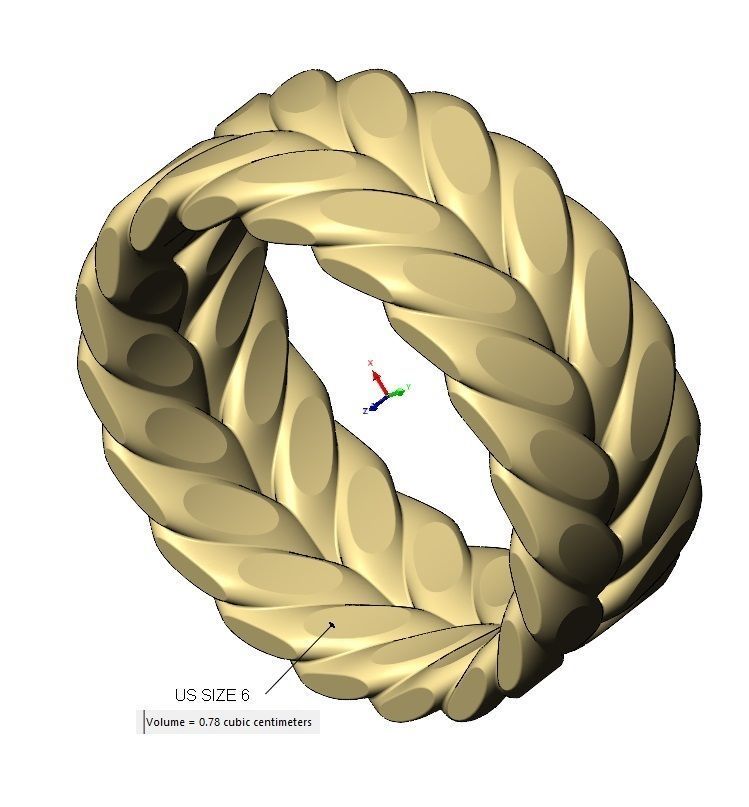 Wide double row faceted wire band Us sizes 6to11 3D print model_16