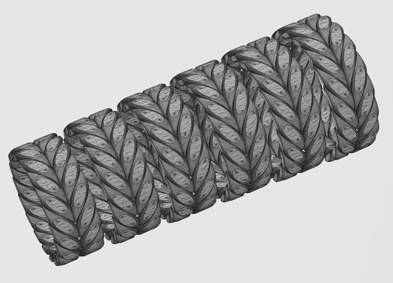 Wide double row faceted wire band Us sizes 6to11 3D print model_12