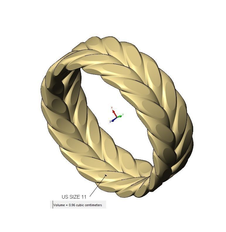 Wide double row faceted wire band Us sizes 6to11 3D print model_15