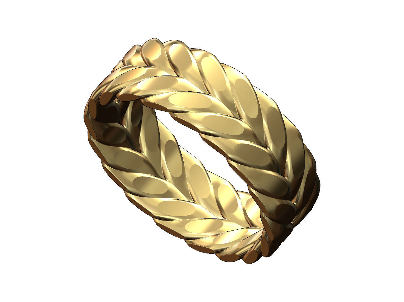 Wide double row faceted wire band Us sizes 6to11 3D print model_1