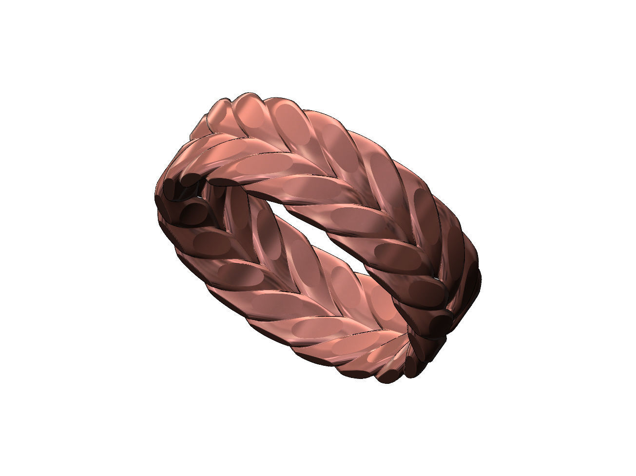 Wide double row faceted wire band Us sizes 6to11 3D print model_8