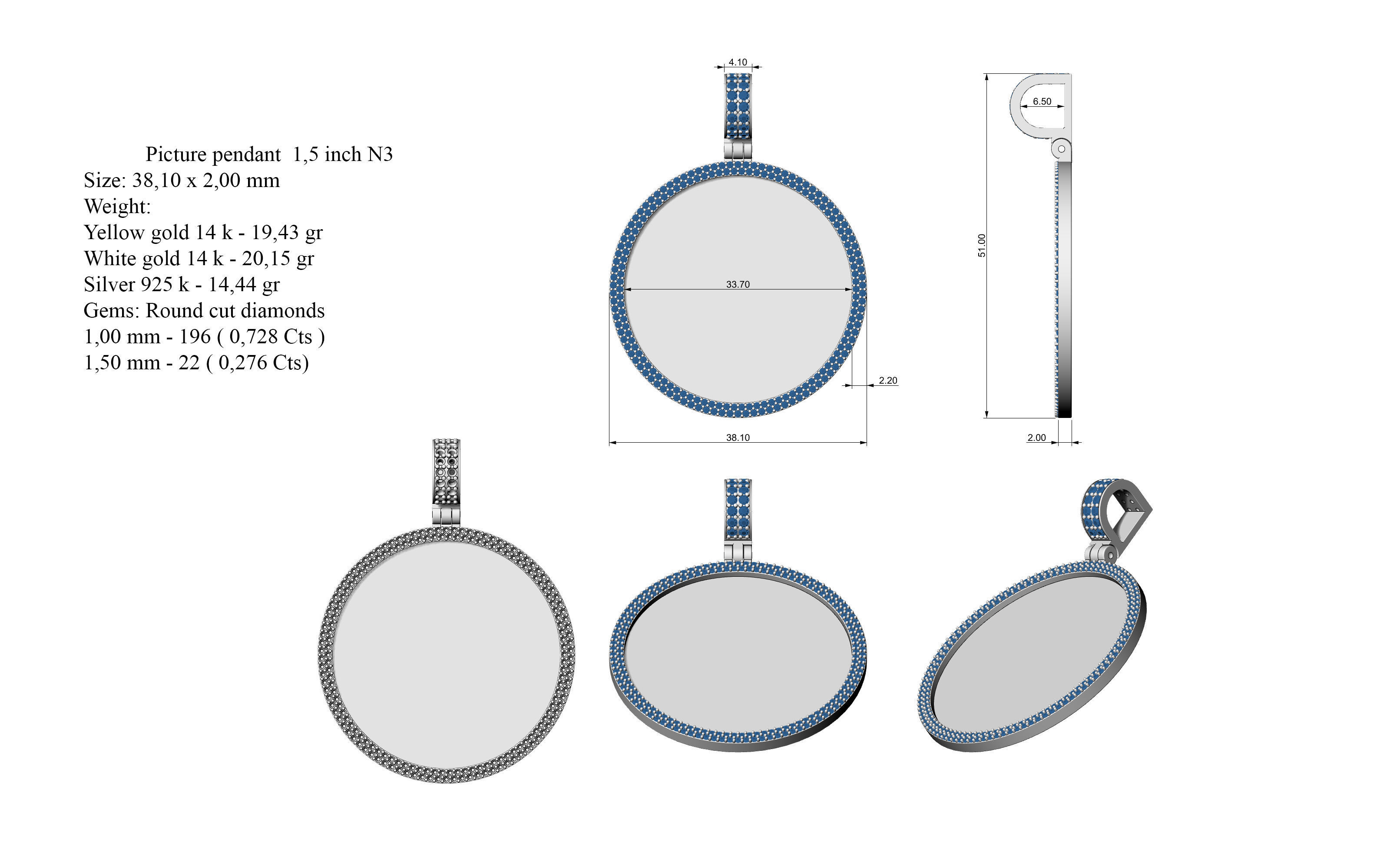Picture pendant 1-2 inch N 3 3D print model_10