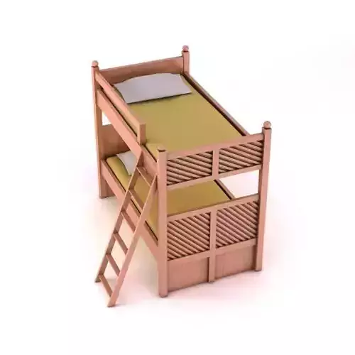 Pink Wooden Bunk Bed