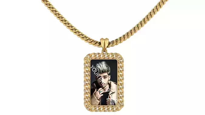 Custom Cuban Chain Photo Picture Pendant 