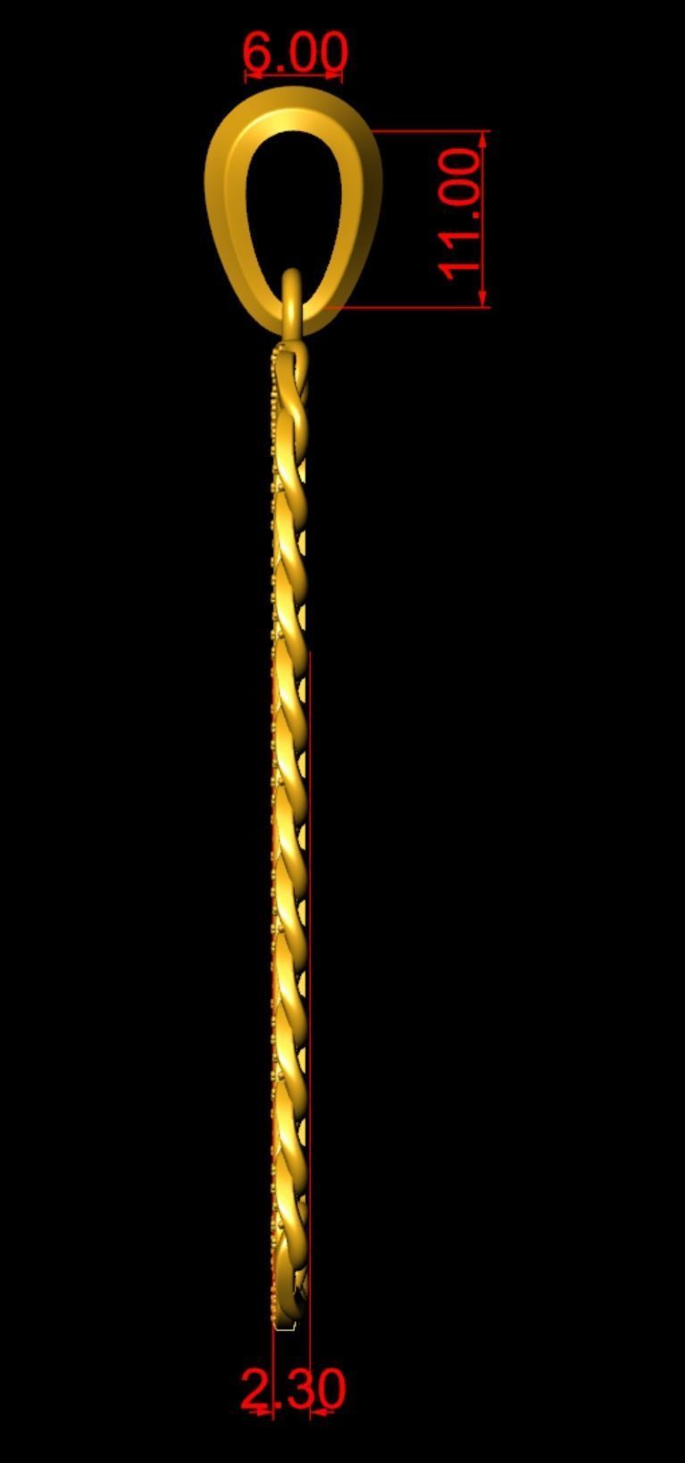 Custom Cuban Chain Photo Picture Pendant  3D print model_7