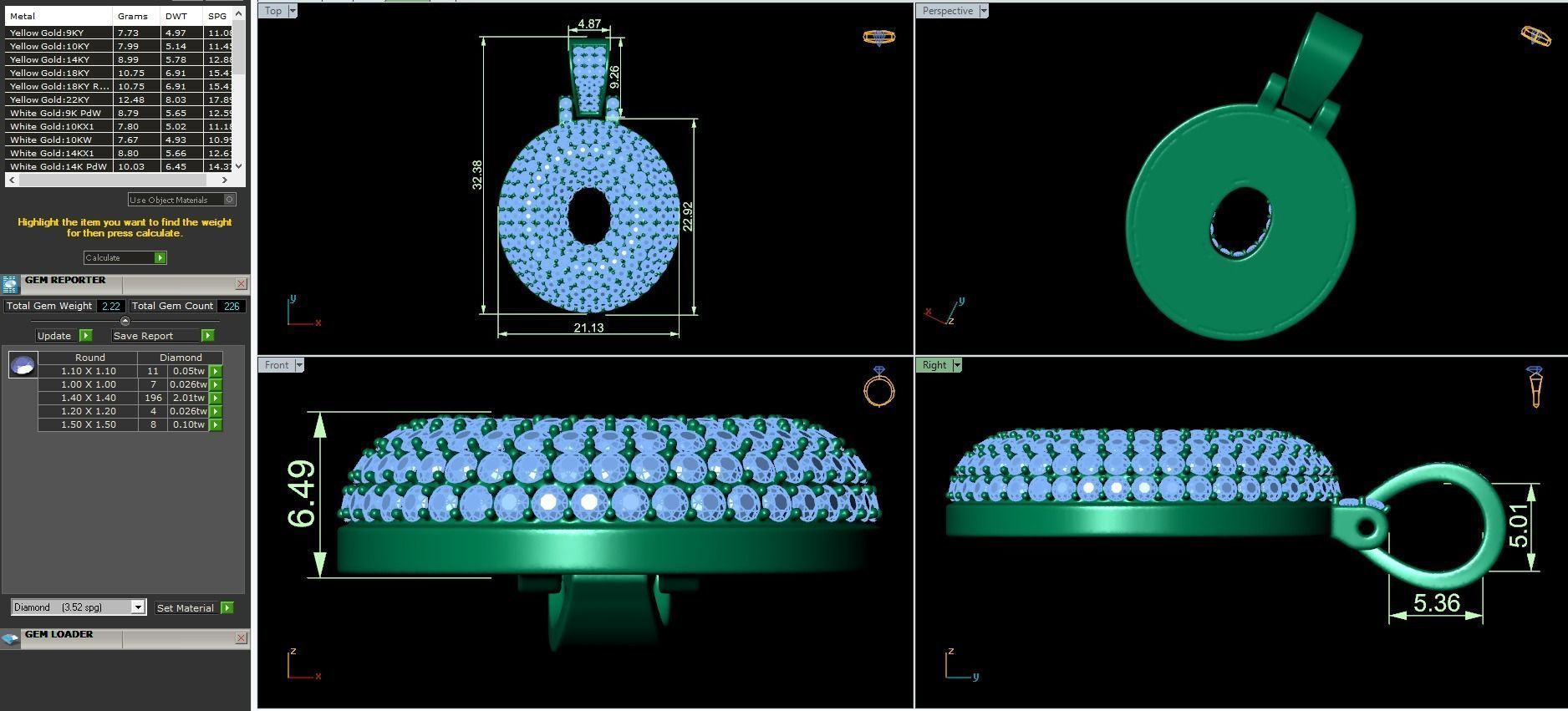 Bubble A to Z Initial Pendant 3D Model Collection_31