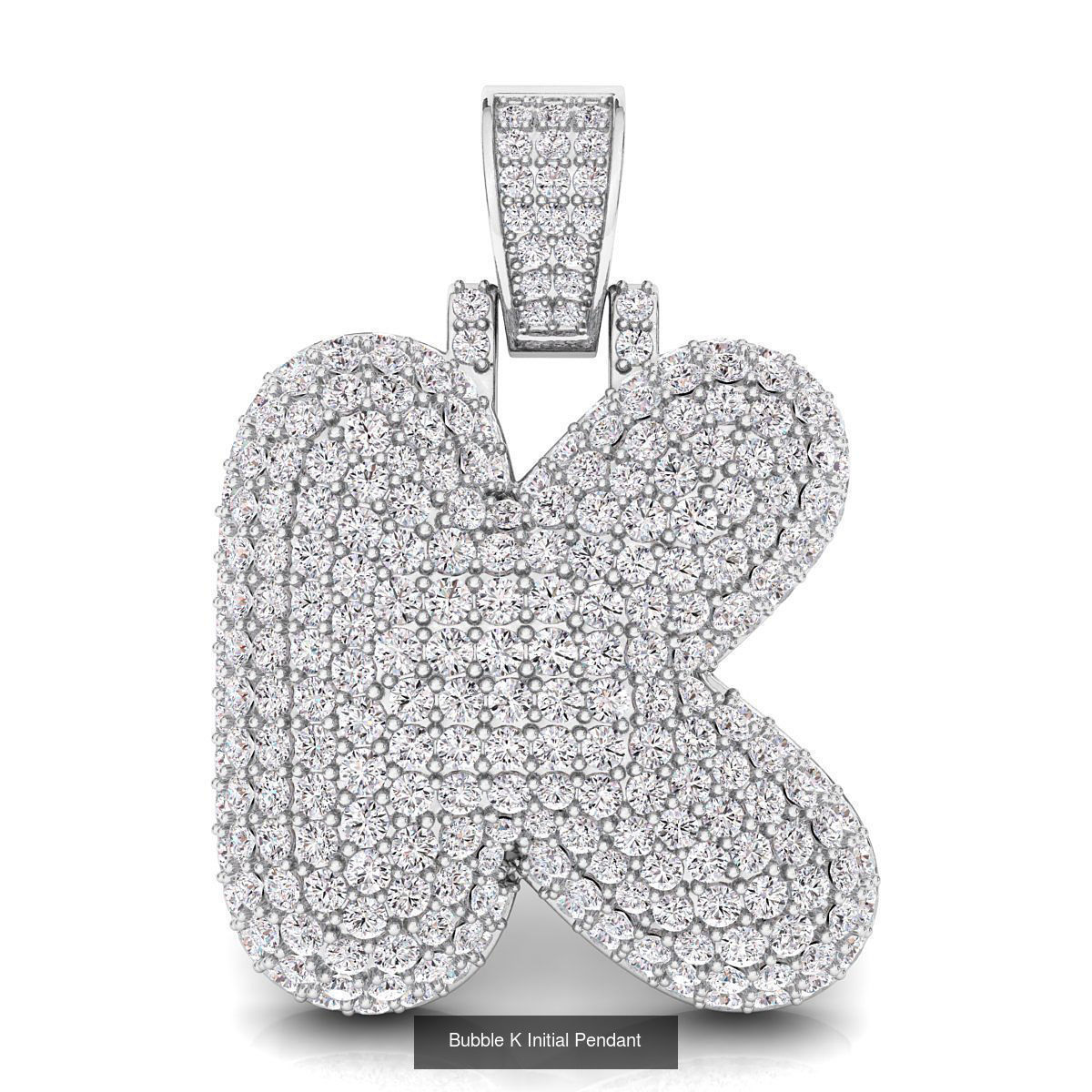 Bubble A to Z Initial Pendant 3D Model Collection_22