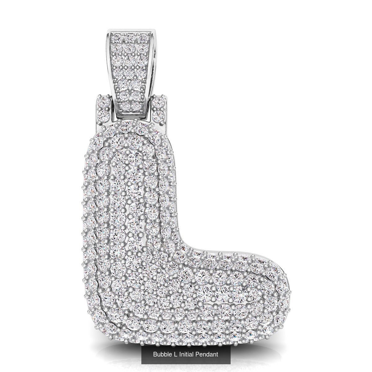 Bubble A to Z Initial Pendant 3D Model Collection_24