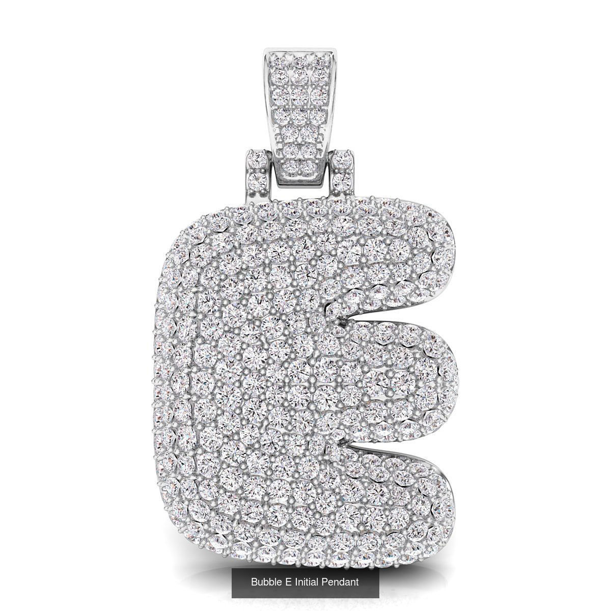 Bubble A to Z Initial Pendant 3D Model Collection_10