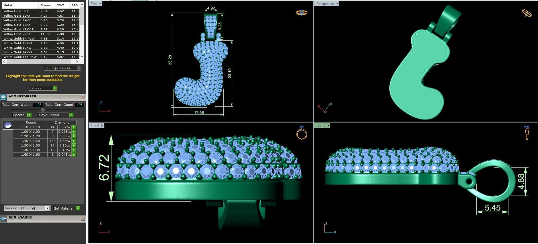 Bubble A to Z Initial Pendant 3D Model Collection_21