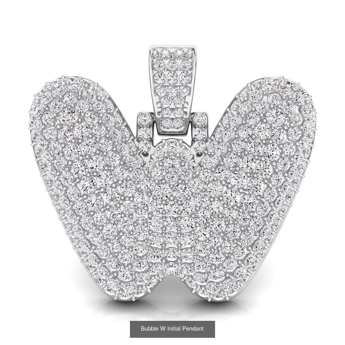 Bubble A to Z Initial Pendant 3D Model Collection_46