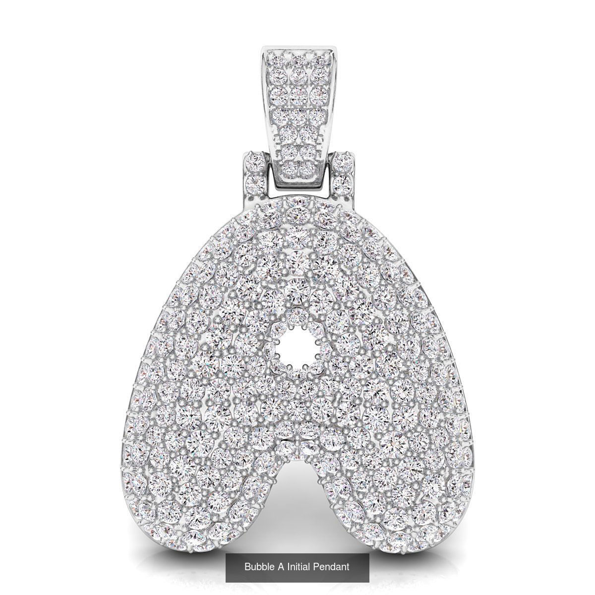 Bubble A to Z Initial Pendant 3D Model Collection_2