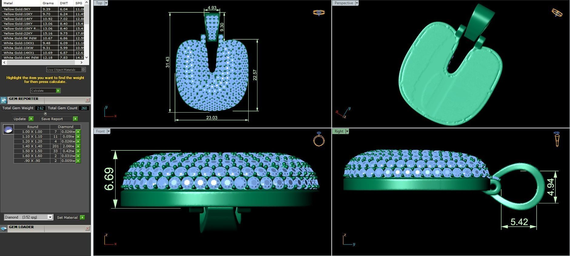 Bubble A to Z Initial Pendant 3D Model Collection_43