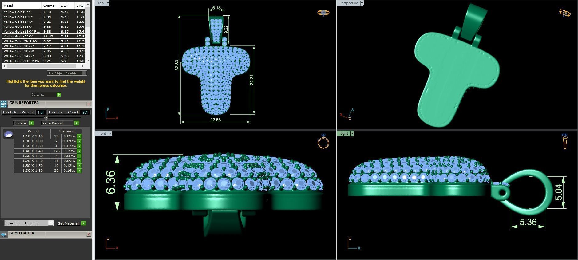 Bubble A to Z Initial Pendant 3D Model Collection_41
