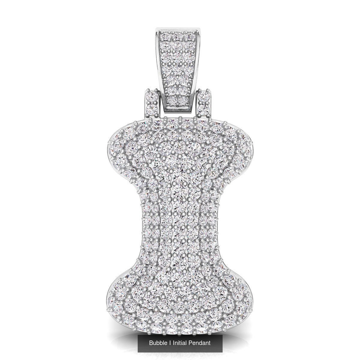 Bubble A to Z Initial Pendant 3D Model Collection_18