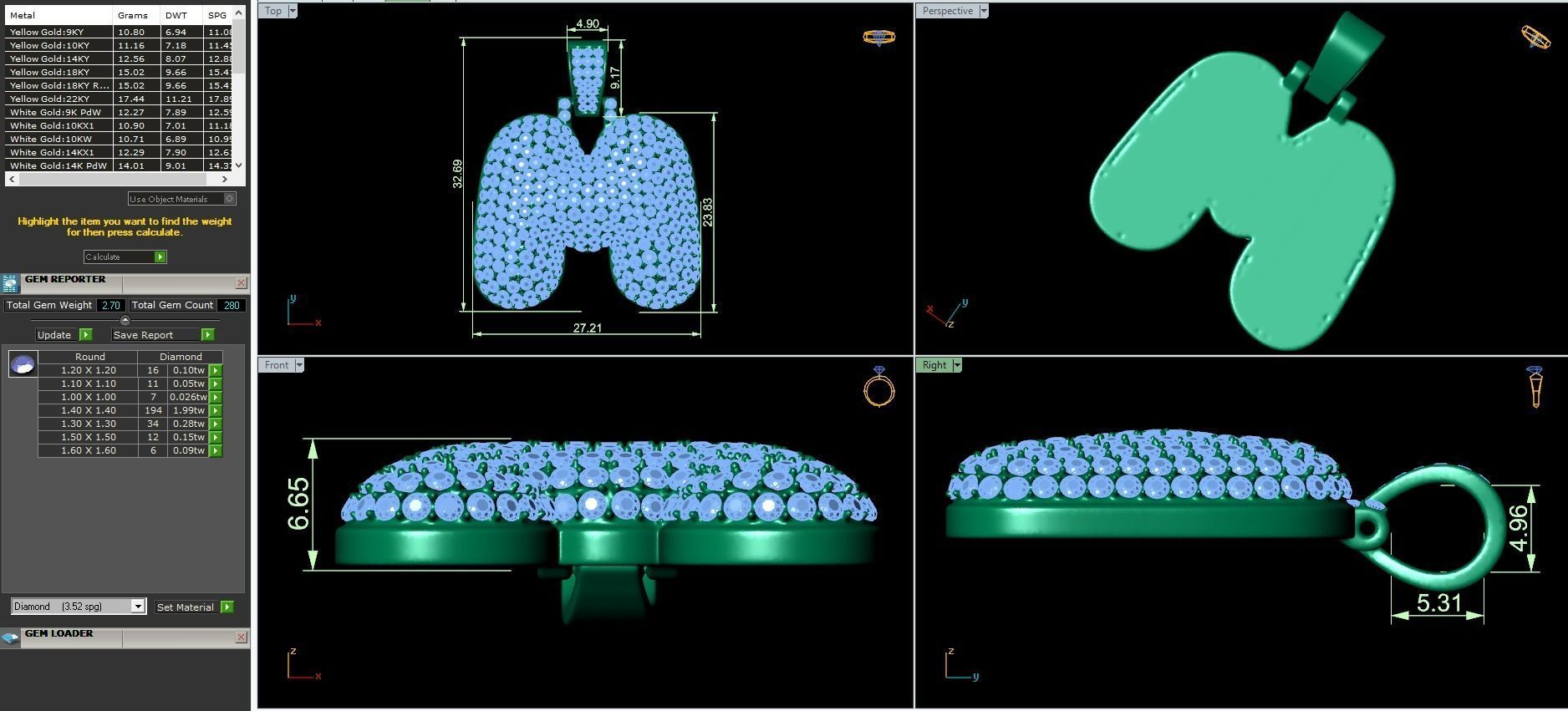 Bubble A to Z Initial Pendant 3D Model Collection_27