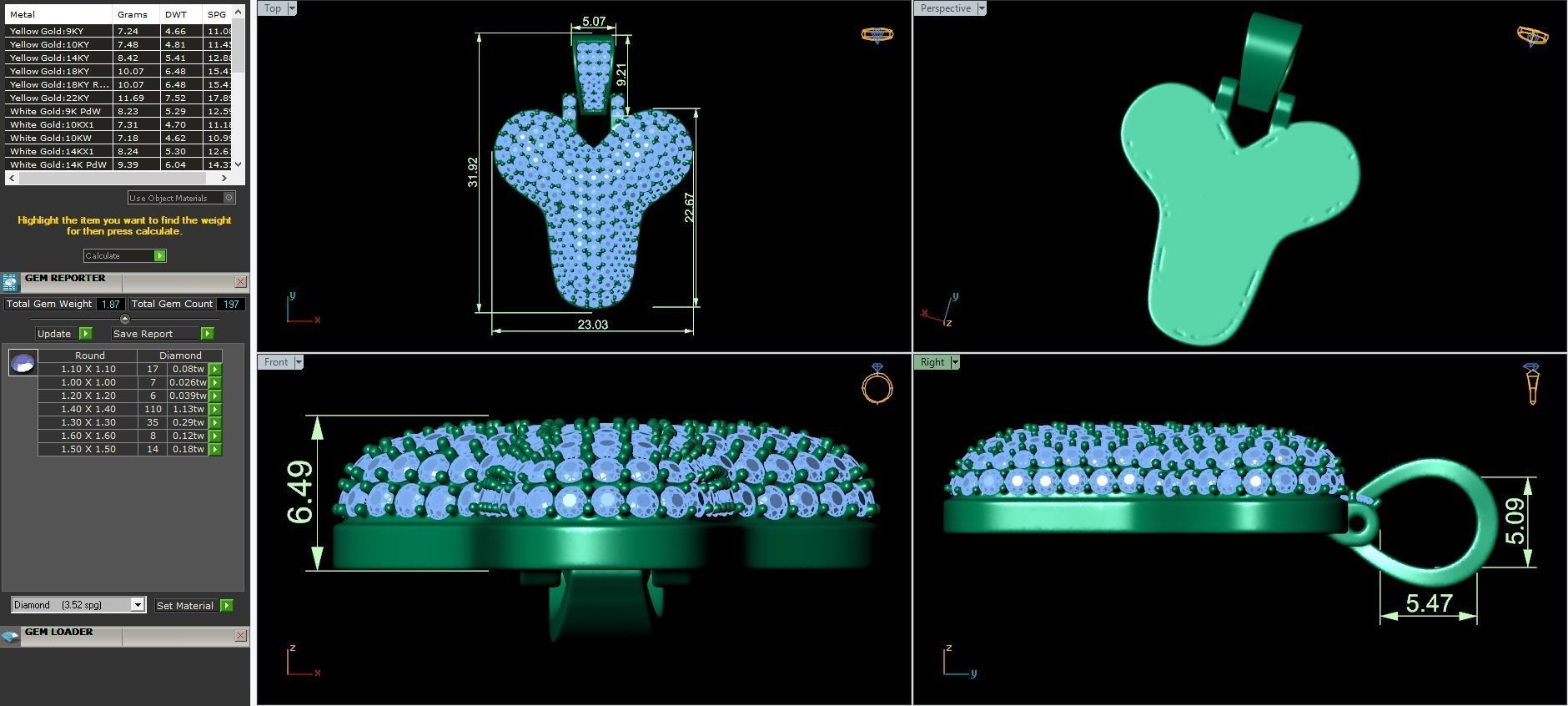 Bubble A to Z Initial Pendant 3D Model Collection_51