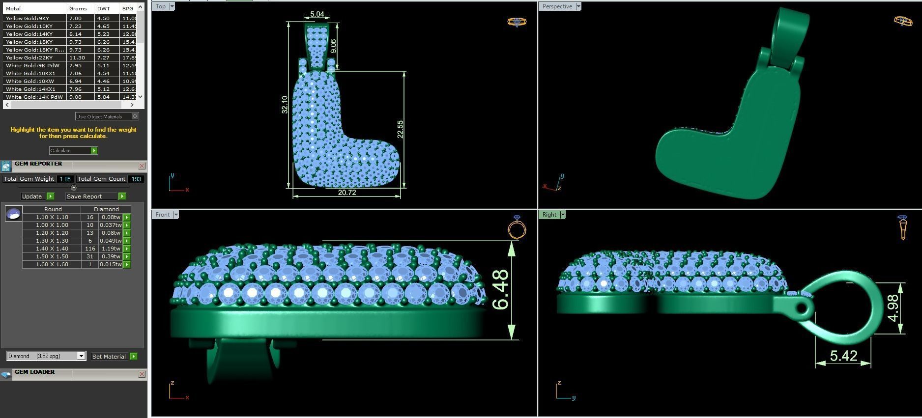 Bubble A to Z Initial Pendant 3D Model Collection_25