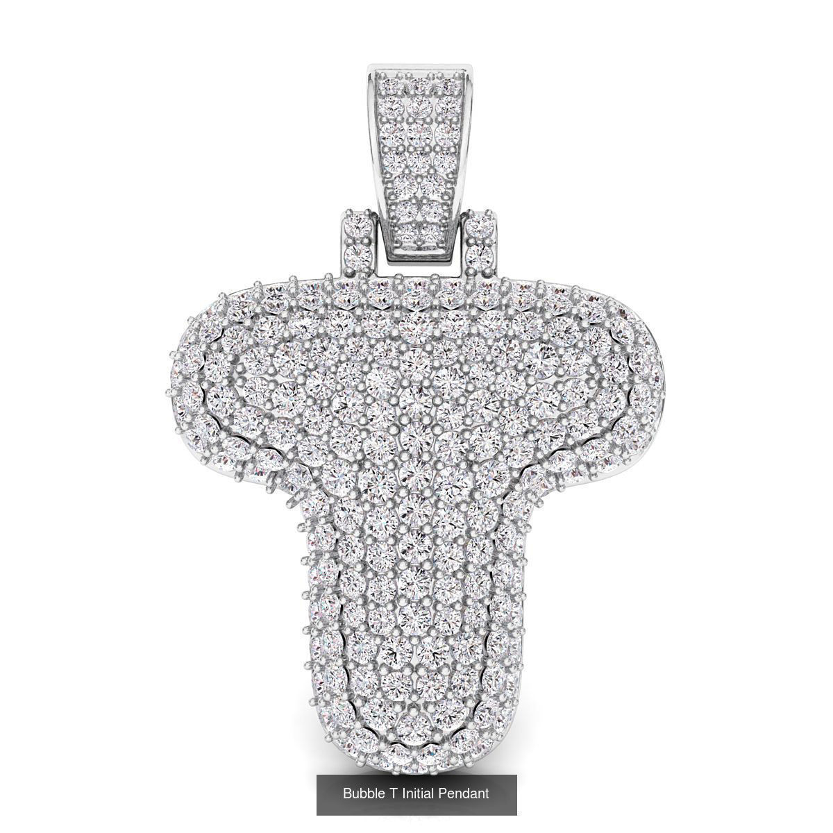 Bubble A to Z Initial Pendant 3D Model Collection_40