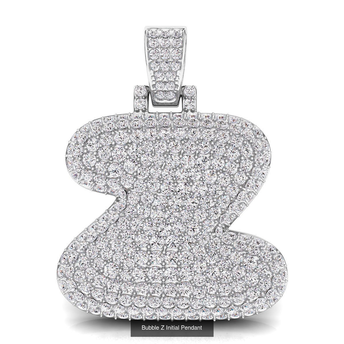 Bubble A to Z Initial Pendant 3D Model Collection_52