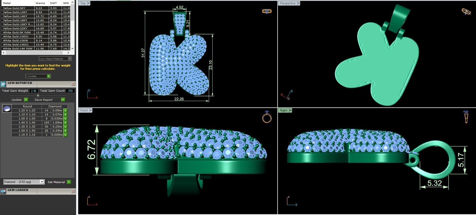 Bubble A to Z Initial Pendant 3D Model Collection_23