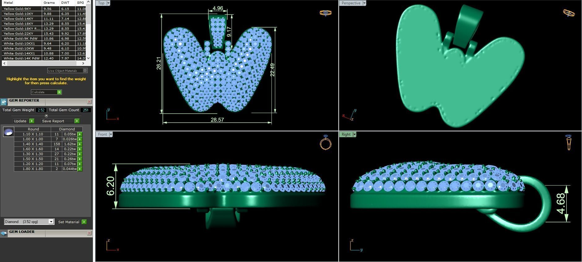 Bubble A to Z Initial Pendant 3D Model Collection_47