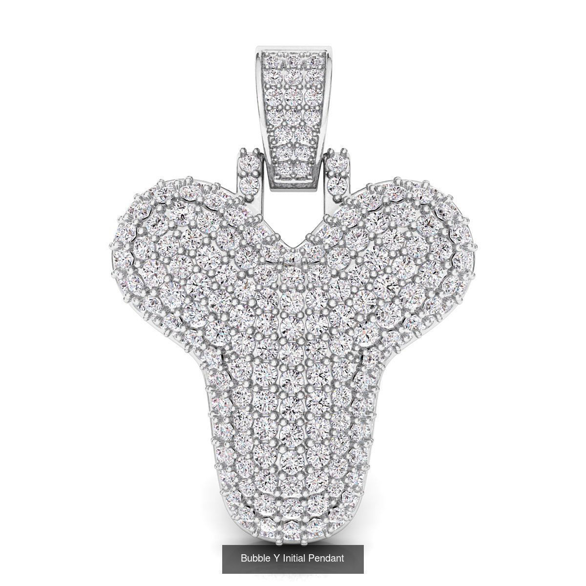 Bubble A to Z Initial Pendant 3D Model Collection_50