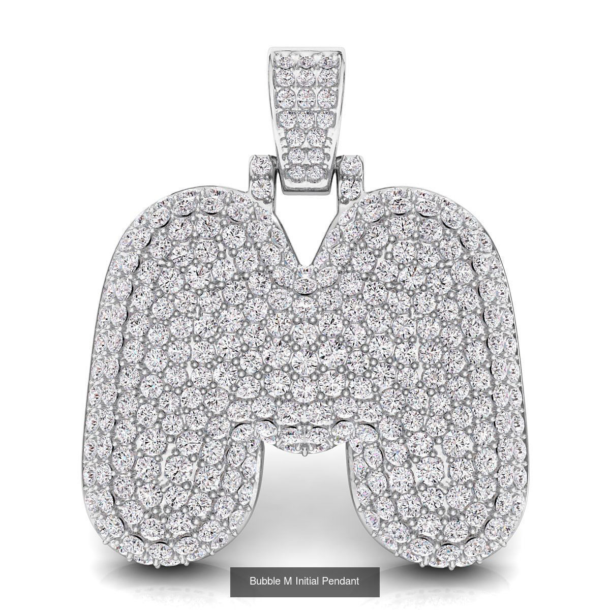 Bubble A to Z Initial Pendant 3D Model Collection_26