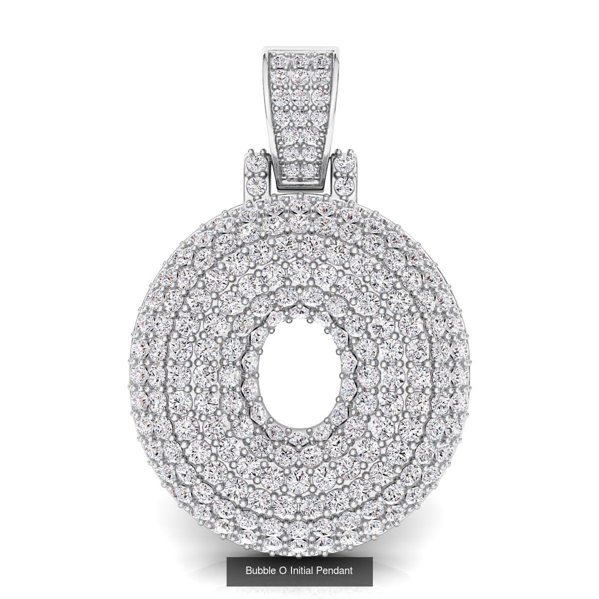 Bubble A to Z Initial Pendant 3D Model Collection_30