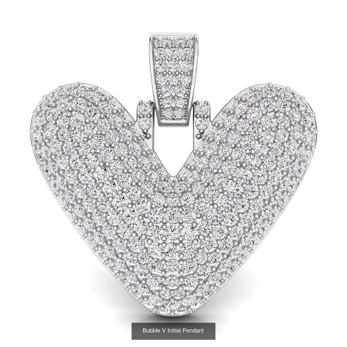 Bubble A to Z Initial Pendant 3D Model Collection_44