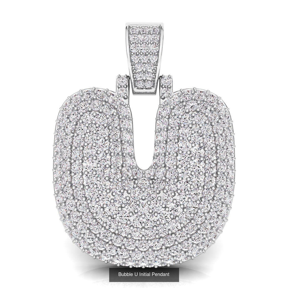 Bubble A to Z Initial Pendant 3D Model Collection_42