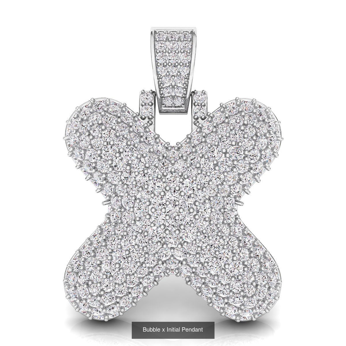 Bubble A to Z Initial Pendant 3D Model Collection_48