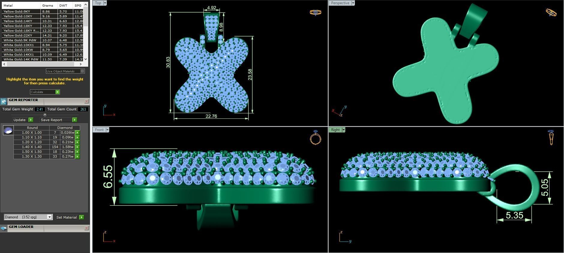 Bubble A to Z Initial Pendant 3D Model Collection_49