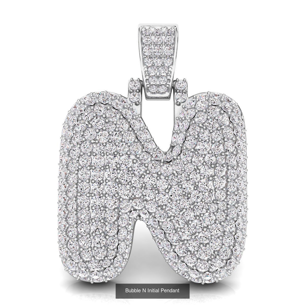 Bubble A to Z Initial Pendant 3D Model Collection_28